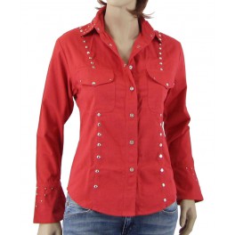Camicia Black Foot Paillettes Red