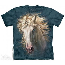 T-Shirt White Horse Portrait